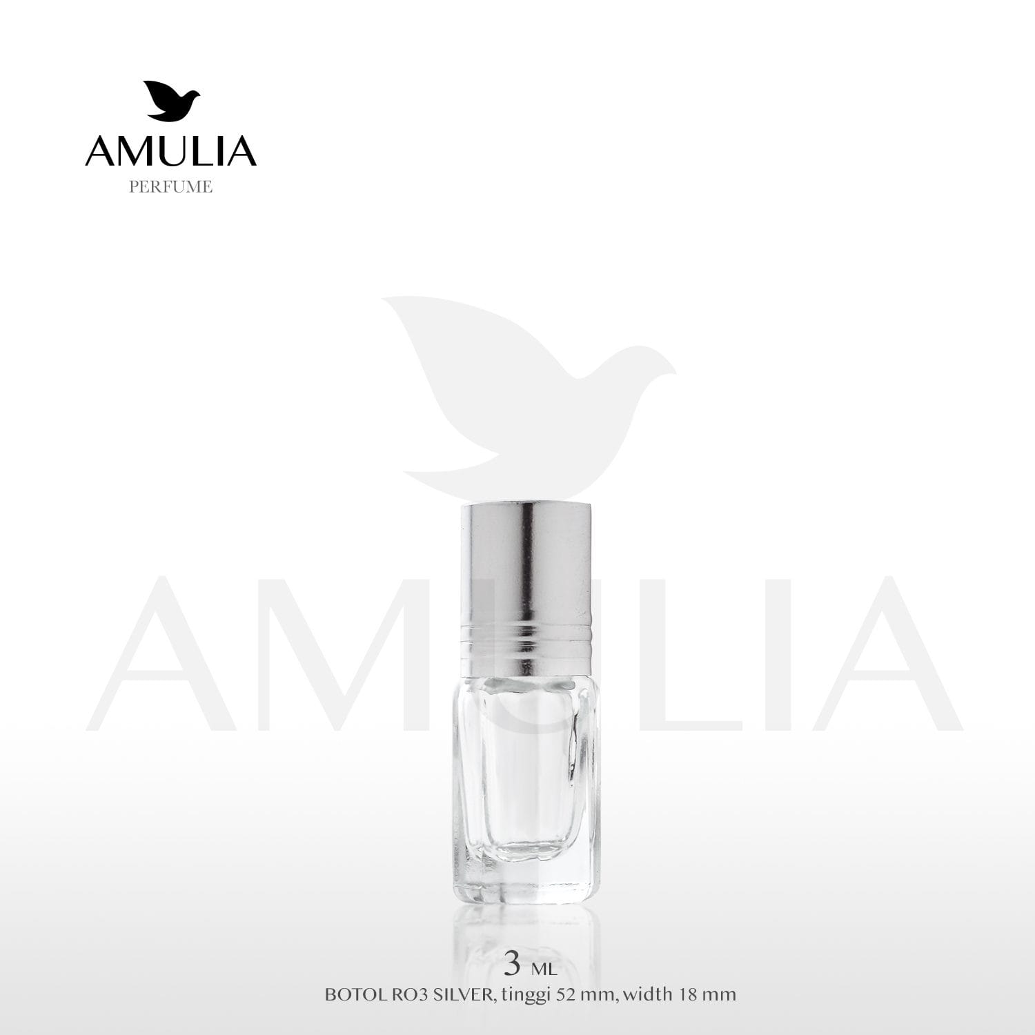 botol roll on 3ml silver