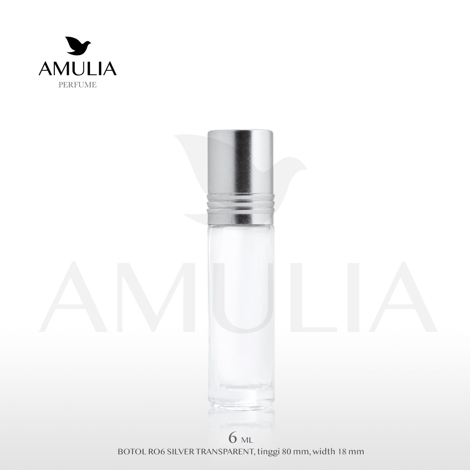 botol roll on 6ml silver transparent