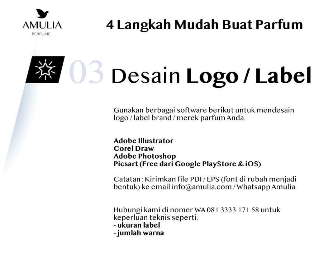 desain logo label parfum brand Anda