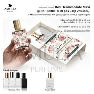paket box parfum botol hermes emas