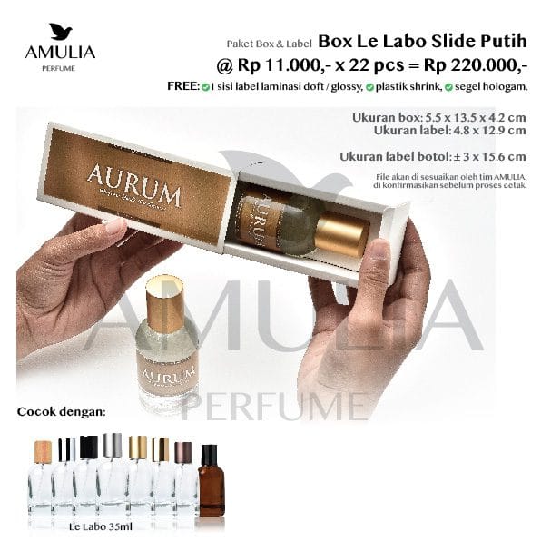 paket box parfum makloan botol Le Labo emas