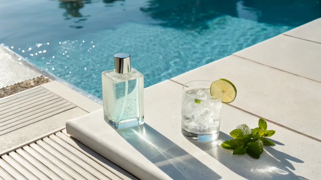 Parfum dengan nuansa citrus dan mint.