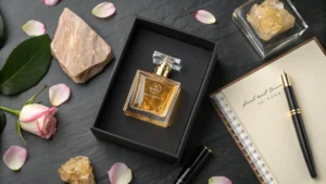 Botol parfum premium hasil strategi product development.