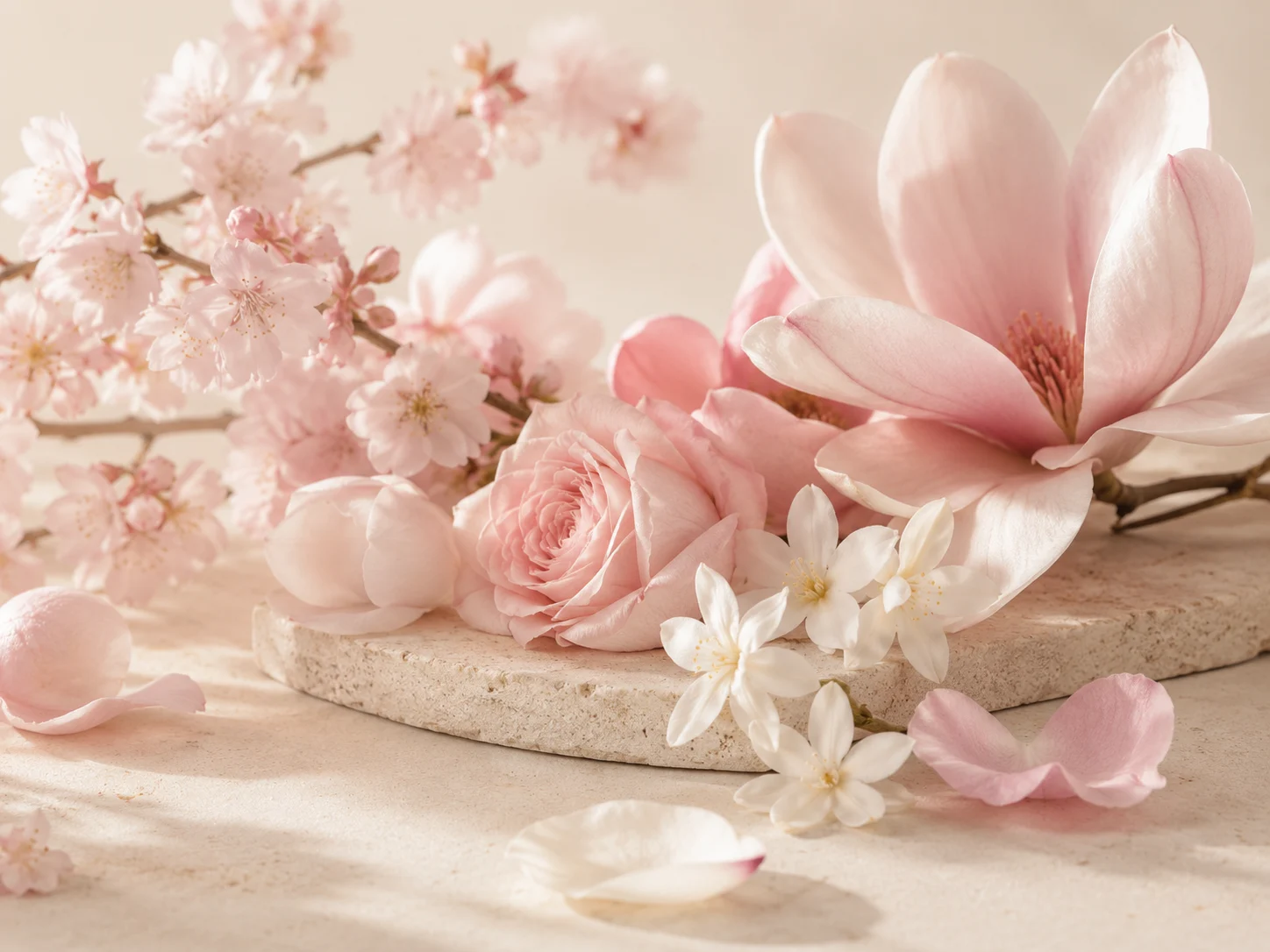 Bunga berwarna merah muda untuk menggambarkan kategori aroma floral